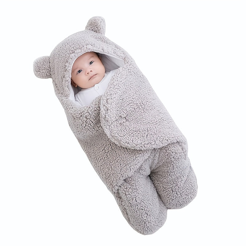 Winter Baby Sleeping Bag Bear Nap Printed Sleeping Bag, Suitable For Babies Aged 0-10 Months, Soft Nap Mat With Removable Pillow