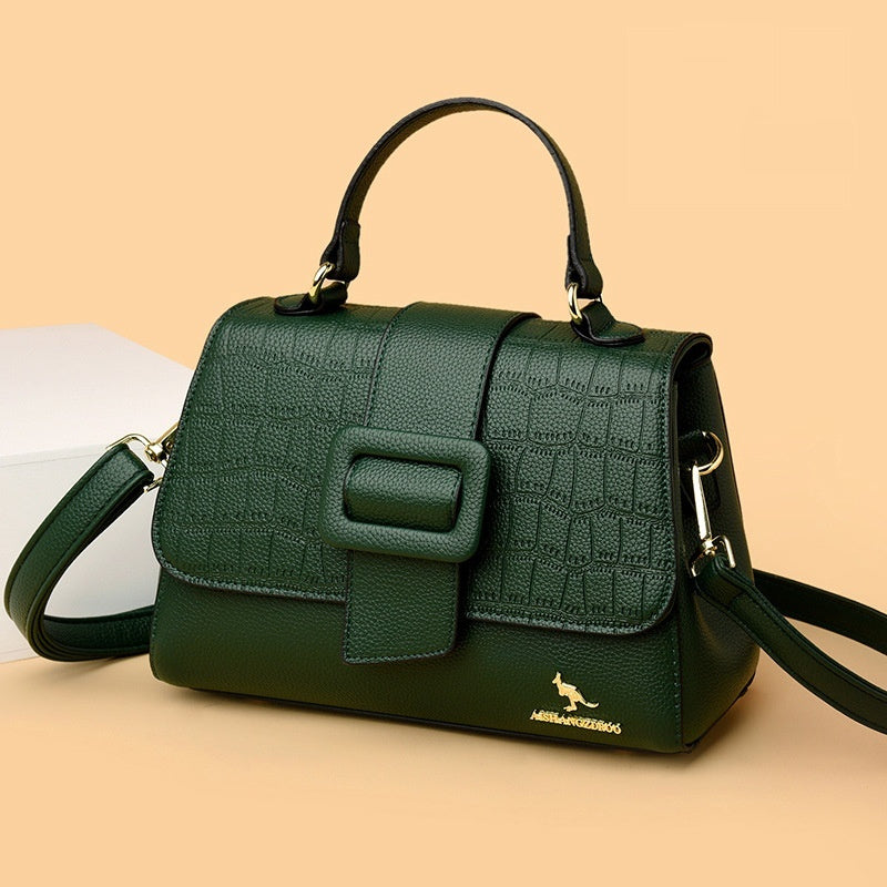 New Stone-patterned Small Square Shoulder Bag