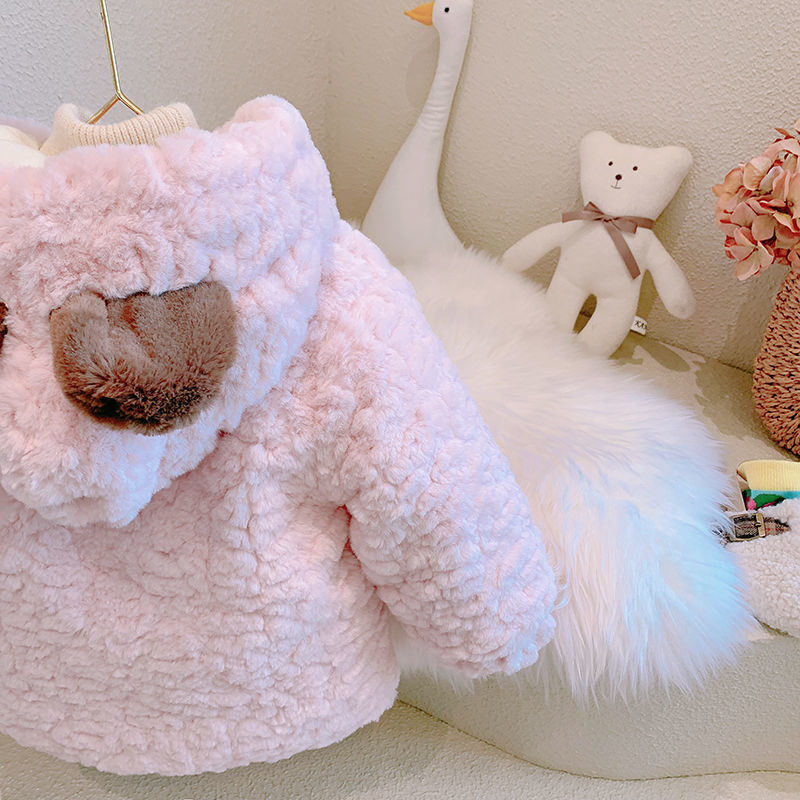 Girls' Fashion Casual Thickening Fleece-lined Cotton-padded Jacket