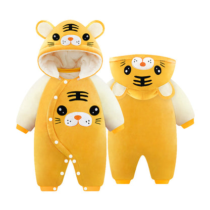 Winter Fleece-lined Fleece-lined Cotton Rompers Infant Warm Thickened Jumpsuit