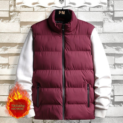 "Men's Slim Fit Warm Vest Jacket - Korean Style"