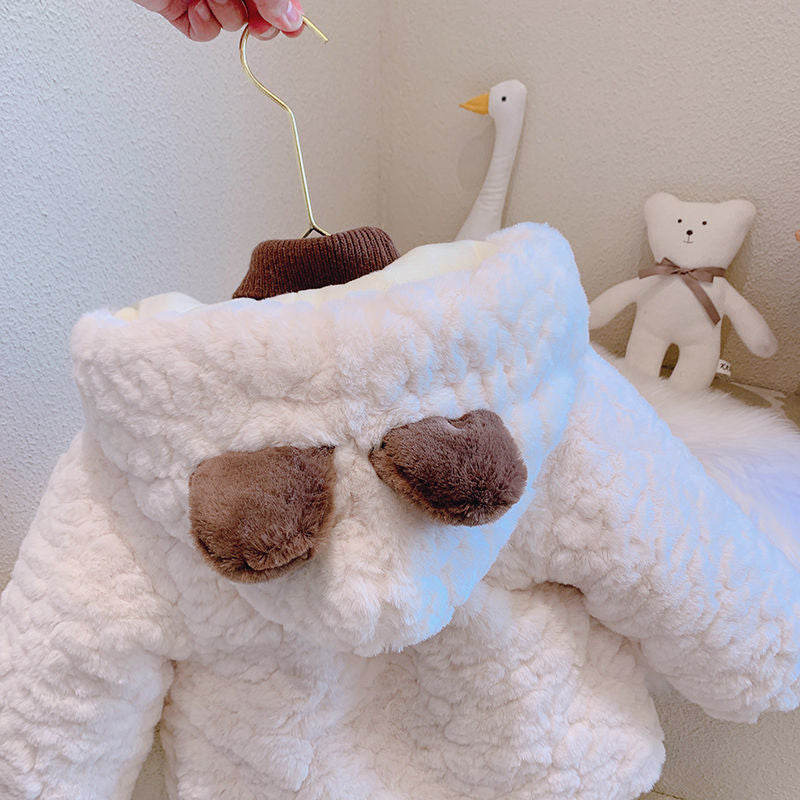 Girls' Fashion Casual Thickening Fleece-lined Cotton-padded Jacket