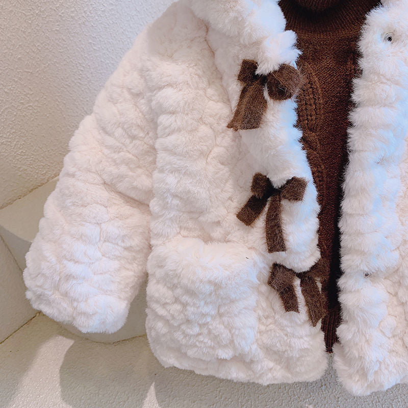 Girls' Fashion Casual Thickening Fleece-lined Cotton-padded Jacket