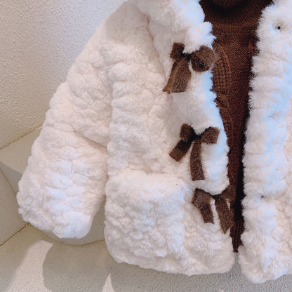 Girls' Fashion Casual Thickening Fleece-lined Cotton-padded Jacket