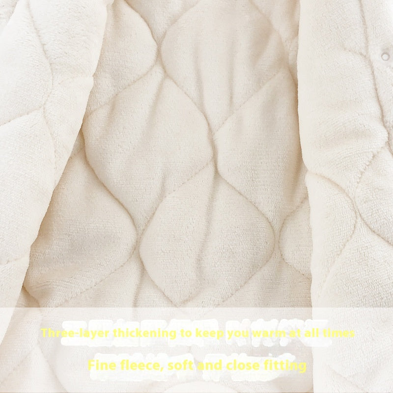 Winter Fleece-lined Fleece-lined Cotton Rompers Infant Warm Thickened Jumpsuit