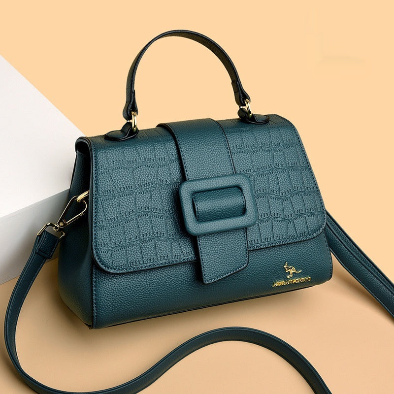 New Stone-patterned Small Square Shoulder Bag