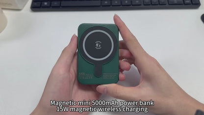 Mini Fast Charging Magnetic Wireless Power Bank 5000 MAh Portable